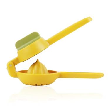 Imagem de Espremedor de limão manual 2 em 1, design rotativo de 360° (amarelo)