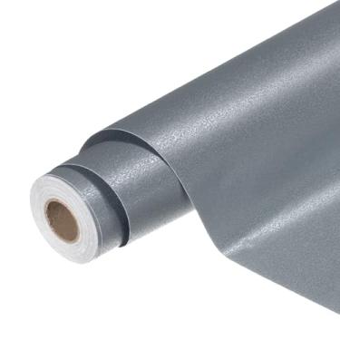 Imagem de HARFINGTON Papel de parede de PVC 55 cm x 500 cm à prova d'água autoadesivo decorativo para contato papel de vinil fosco removível para móveis de armário de cozinha, quarto, cinza escuro