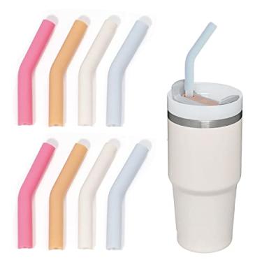 Imagem de Straw Cover for Stanley Adventure Quencher Tumblers, 0.4 inch Silicone Straw Topper for Stanley Cup 40oz，Colorful Straw Tips For 10mm Straws