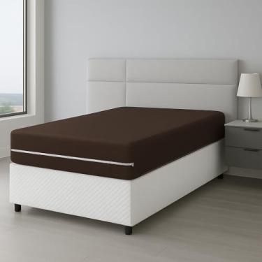 Imagem de Protetor de Colchão Solteiro Malha Gel com Zíper – Capa Protetora (MARROM)