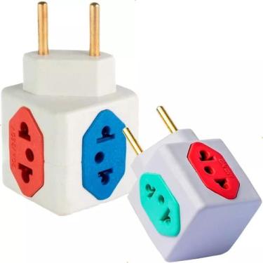 Imagem de Kit 2 Benjamin Adaptador Tomada Bivolt 10A 20A 4 Entradas - Altomex