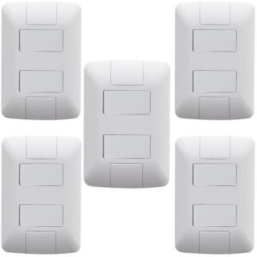 Imagem de Kit 5 Conjunto Interruptor Simples + Paralelo 6a Tramontina