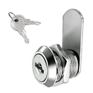 Imagem de 1 pacote de fechadura de armário com chaves de 1,5 cm com chave de came, fechaduras de armário de arquivo semelhantes para gavetas, caixa de ferramentas, caixa de correio, substituição de fechaduras