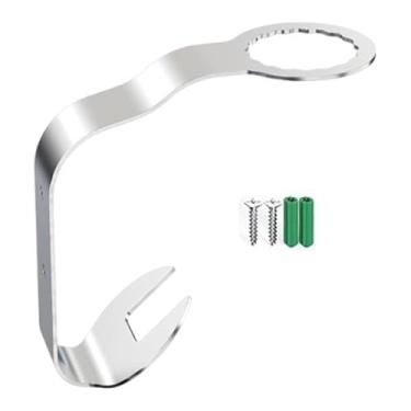 Imagem de KiBcsLic Suporte para capacete, suporte de parede para entrada de garagem, multifuncional com 2 ganchos, organizador de armazenamento, Prata