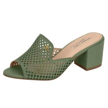 Imagem de Tamanco Feminino Conforto Microfuros Salto Médio Modare