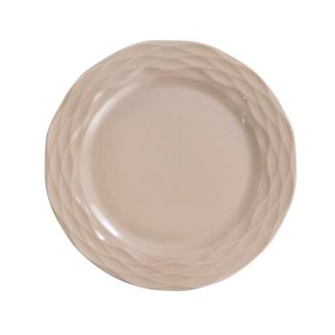 Imagem de Prato raso em porcelana, modelo Ondas, Ø 26,5 cm, Germer, Creme
