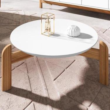 Imagem de Mesa De Centro 006008 E Rack Para Tv 011080 Branco Cedro Dcasa Branco 