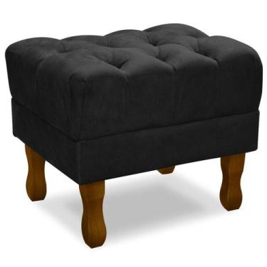 Imagem de Puff Puf Retro Capitone 55X44Cm Suede Preto Mpassos Preto - OUTRAS MAR
