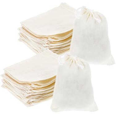 Imagem de MAQUITA Pacote com 150 sacos de musselina com cordão, bolsas de sachê de algodão de 10 x 15 cm para chá, joias, lembrancinhas de casamento, armazenamento de artesanato