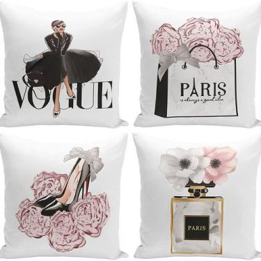 Imagem de Fronhas decorativas com tema de moda inspirado na Vogue de Paris - yiw
