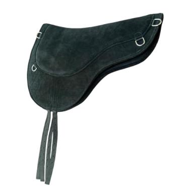 Imagem de Almofada de sela Bareback – Inglês - Parte superior de camurça antiderrapante e fundo de feltro de lã - Almofada de sela de cavalo contornada com alívio de murcha - Costura durável - Anéis D de aço