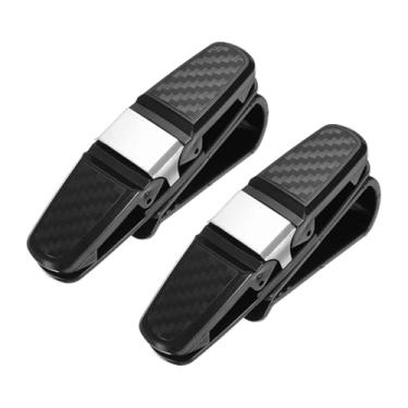Imagem de HARFINGTON 2 peças de suporte de óculos para viseira de carro giratório, pontas duplas, clipe de óculos de sol, suportes para mulheres e homens, acessórios de viseira automotiva, peças de bilhete de