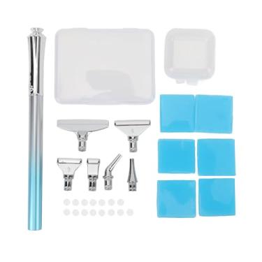 Imagem de Conjunto de canetas para pintura de arte de strass 6 argila 5D ponta de rosca 5D conjunto de ferramentas de pintura de strass (Azul)