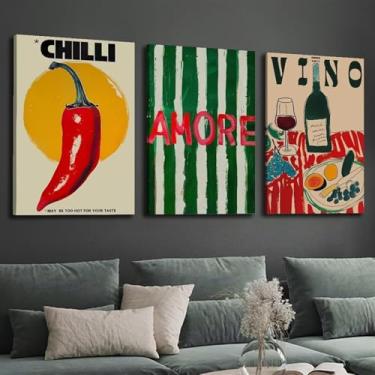 Imagem de Arte vintage de 3 peças de arte de parede de 20 x 30 cm para casa moderna, escritório, sala de estar, decoração de quarto, pôster em tela sem moldura