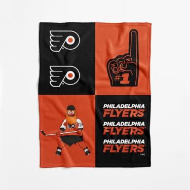 Imagem de Cobertor para bebê NHL Philadelphia Flyers oficialmente licenciado, 101 x 127 cm, poliéster leve e macio, design dominó