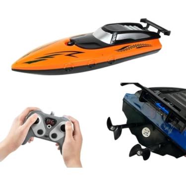 Imagem de Lancha Barco de Controle Remoto 2.4 GHz, à Prova D'água para Rio Lago Piscina, Bateria Recarregável