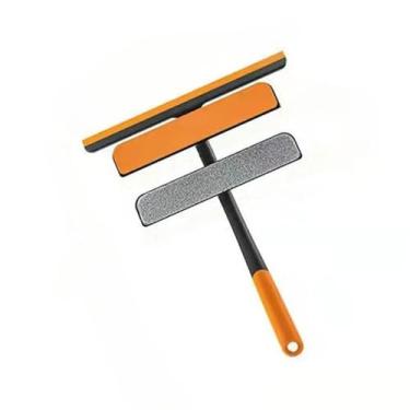 Imagem de Limpador de vidro limpador de para-brisa raspador de chuveiro rodo ferramentas manuais limpador de janela espelho carro azulejos de janela limpador de gel de sílica suporte para pendurar, laranja, 27