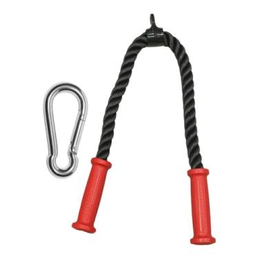 Imagem de Dynwave Corda para tríceps com de polia e mosquetão para treino de tríceps, costas e bíceps em ambientes internos, 70cm