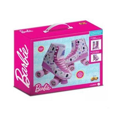Imagem de Patins Barbie 4 Rodas Tamanho 35 a 36 Fun f01655, 35-36