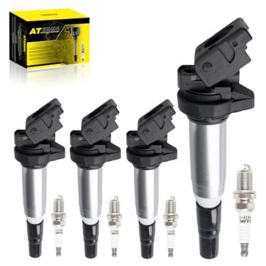 Imagem de ATURMC Conjunto de 4 bobinas de ignição UF667 e velas de ignição de irídio compatíveis com BMW 228i 320i 328i 428i 528i X1 X3 X4 X5 Z4 xDrive GT Gran Coupe GC 2.0L OEM - Substitui # 12137571643