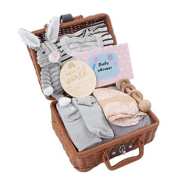 Imagem de Cryfokt Chocalho de Madeira para Dentição, Brinquedo que Acalma a Dor Nas Gengivas para Recém-nascidos, Conjunto de Cesta de Presente para chá de bebê Em Madeira de Bétula para Dormir ou Brincar