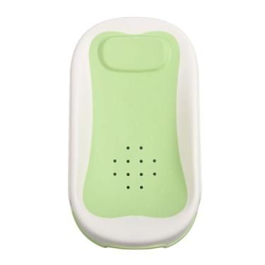 Imagem de Cryfokt Suporte de Banheira Infantil Antiderrapante para Banho de bebê para Uso Doméstico, Suporte de Banho de bebê de Formato Confortável para Chuveiro Recém-nascido, Design Portátil para Fácil Armazenamento (Verde)