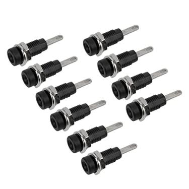 Imagem de KIMISS 10 Unidades Adequadas para J.40003 2 Mm Banana Jack Painel Tomada Adaptador de Plugue de Poste Estendido para Instrumentos Eletrônicos, Mac de Soldagem e Equipamentos Industriais (Preto)