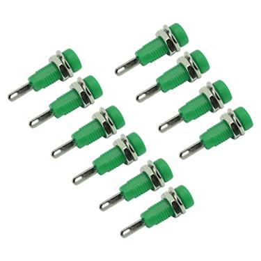 Imagem de KIMISS 10 Unidades Adequadas para J.40003 2 Mm Banana Jack Painel Tomada Adaptador de Plugue de Poste Estendido para Instrumentos Eletrônicos, Mac de Soldagem e Equipamentos Industriais (Verde)