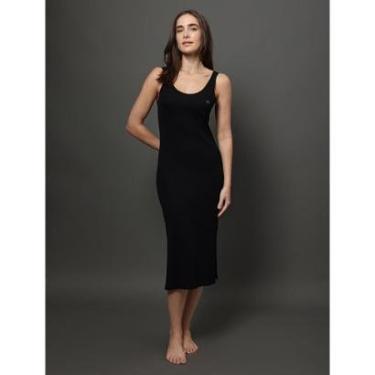 Imagem de Camisola Feminina Cavada Fendas Viscolight Calvin Klein Underwear-Feminino