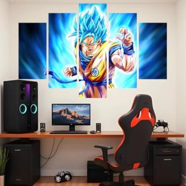 Imagem de Quadro decorativo Mosaico Dragon Ball - 5 peças - Goku, Vegeta, Freeza, Bills, Majin Boo - 17 (07)