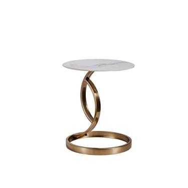 Imagem de Mesa de centro mesa lateral de mesa lateral simples moderna pequena apartamento sala de estar sofá redonda pequena mesa de centro mesa de quarto (pequena)