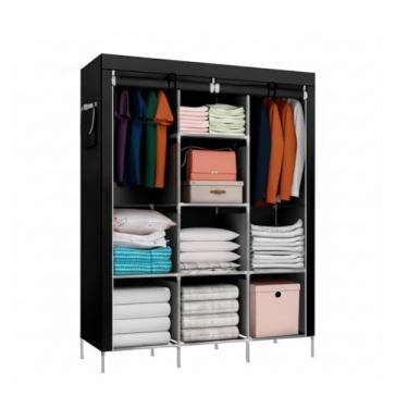 Imagem de Guarda Roupa Dobrável Armário Organizador de Roupas 3 Portas Multiuso