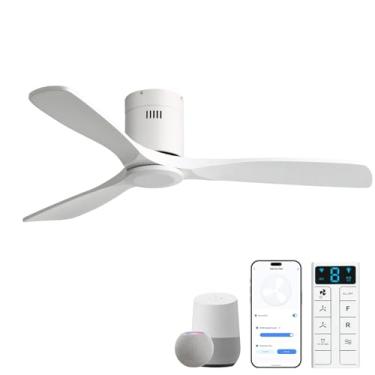 Imagem de Sofucor Ventilador de teto inteligente de 52 polegadas sem luzes, ventilador de teto de madeira maciça com Alexa/Google Assistant/APP/controle remoto - ventiladores de teto externos modernos sem luz