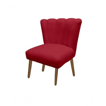 Imagem de Cadeira Pétala Flor Para Sala De Estar Penteadeira Salão Suede Vermelho