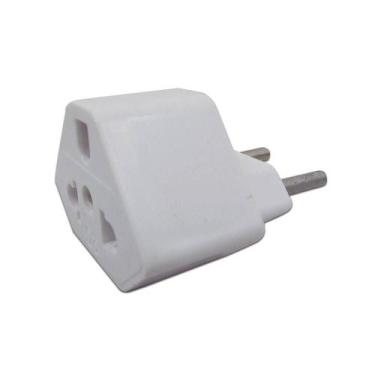 Imagem de Kit 10 Plug Adaptador de Tomada Branco 20A Universal - Tr