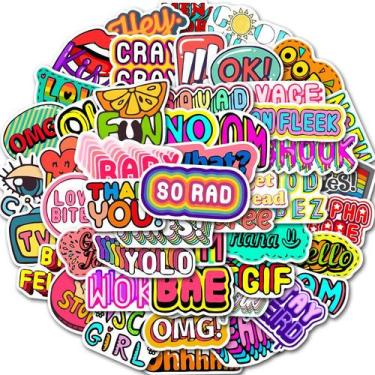 Imagem de Adesivos da série English Phrases em vinil à prova d'água (50 unidades