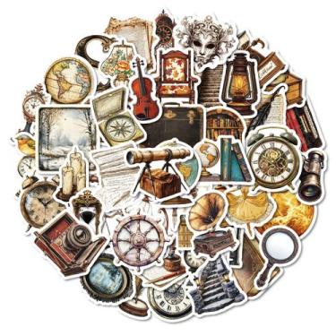 Imagem de Adesivos vintage Aesthetic, 50 unidades para diário e bricolage - yiwe