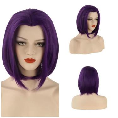 Imagem de Peruca de cosplay genérica curta roxa Bob para mulheres de 30 cm - yiw