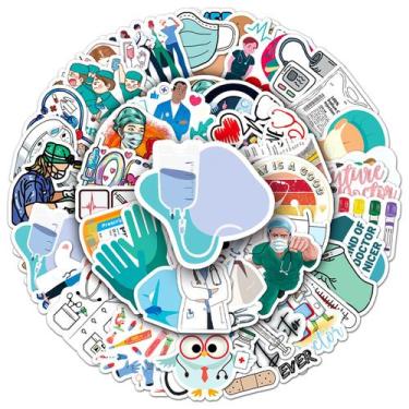 Imagem de Adesivos Doctor Occupation, vinil, grafite à prova d'água, 50 unidades