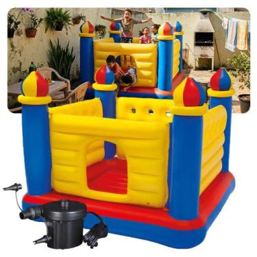 Imagem de Pula Pula Inflável Castelo Encantado com Bomba Eletrica 110v Intex