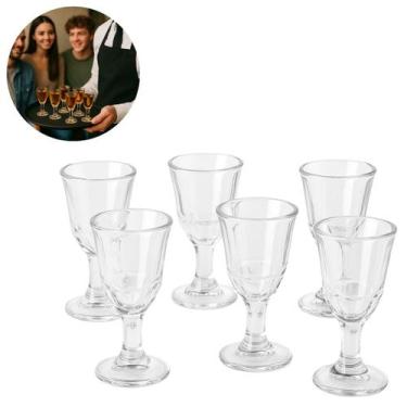 Imagem de Kit 6 Mini Copos de Shot Taça Vidro Transparente 8ml - Floripa