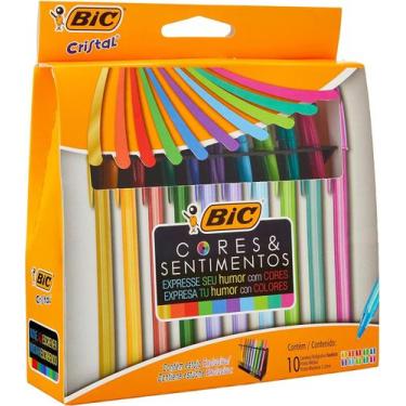 Imagem de Caneta BIC Cores e Sentimentos 1.2mm com 10 Unidades  Ponta Média e Pe