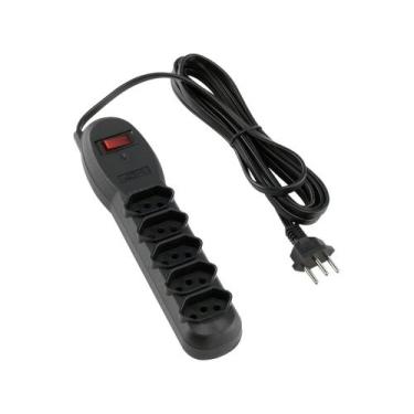 Imagem de Filtro De Linha 5 Tomadas Force Line Disjuntor Fio 3m 10a, Bivolt