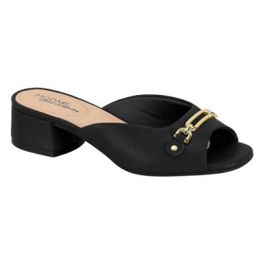 Imagem de Tamanco Mule PeepToe Feminino Modare Slide Saltinho Bloco, Preto, 35