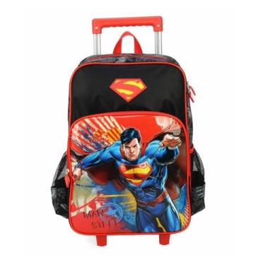 Imagem de Mochila de Carrinho Super Homem Escolar Casual Meninos - Luxcel, Preto