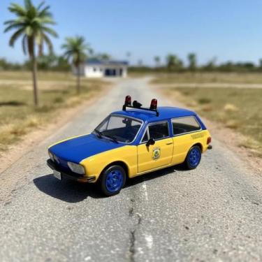 Imagem de Miniatura Vw Brasília Polícia Rodoviár Federal 1979 1:43 Ixo Azul