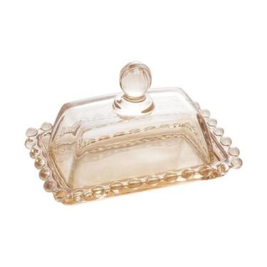 Imagem de Mantegueira Pearl de Cristal Âmbar Metalizado Wolff 14x9x8cm