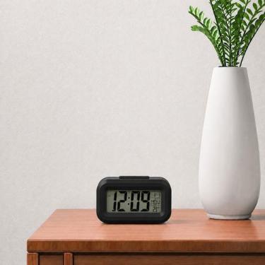Imagem de Relógio De Mesa Digital Alarme Despertador Função Soneca Data Hora Ind
