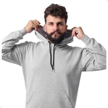 Imagem de Conjunto Blusa e Calça Moletom Masculino Canguru Adulto Frio Algodão T