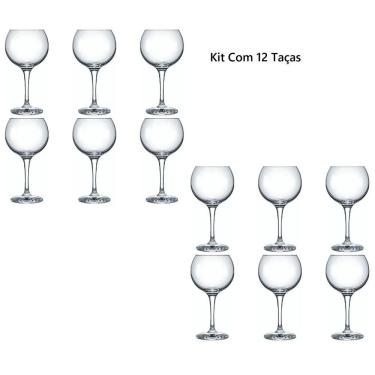 Imagem de Jogo De Taça Gin Água Vinho Vidro Kit Com 12 Peças 20cm 615 ML Royal Drinks